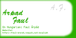 arpad faul business card